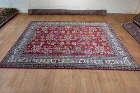 Hand-Knotted Kazak Rug From Afghanistan