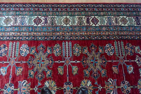 Hand-Knotted Kazak Rug From Afghanistan