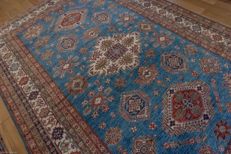 Hand-Knotted Kazak Rug From Afghanistan