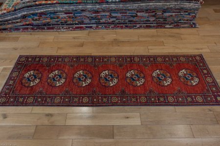 Hand-Knotted Ersari Runner From Pakistan