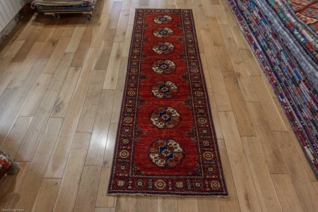 Hand-Knotted Ersari Runner From Pakistan