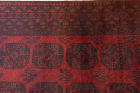 Hand-Knotted Aqcha Rug From Afghanistan