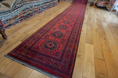 Hand-Knotted Khan Mahomadi Runner From Afghanistan