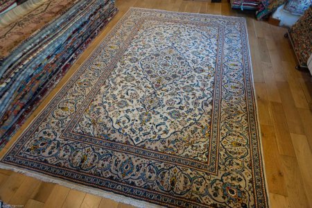 Hand-Knotted Kashan Rug From Iran (Persian)