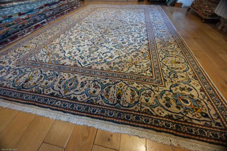 Hand-Knotted Kashan Rug From Iran (Persian)