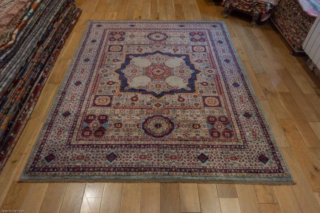 Hand-Knotted Fine Mamluk Rug From Afghanistan