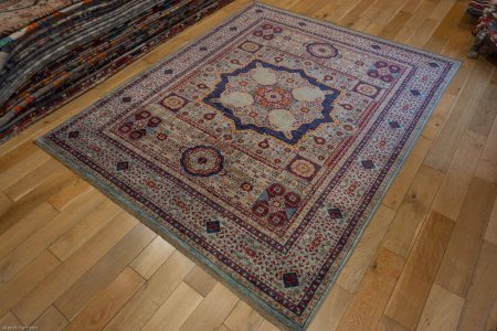 Hand-Knotted Fine Mamluk Rug From Afghanistan