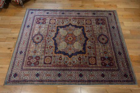 Hand-Knotted Fine Mamluk Rug From Afghanistan