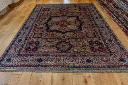 Hand-Knotted Fine Mamluk Rug From Afghanistan