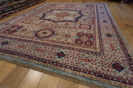 Hand-Knotted Fine Mamluk Rug From Afghanistan