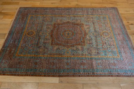 Hand-Knotted Fine Mamluk Rug From Afghanistan