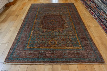 Hand-Knotted Fine Mamluk Rug From Afghanistan