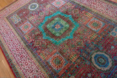 Hand-Knotted Fine Mamluk Rug From Afghanistan