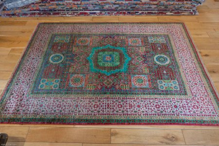 Hand-Knotted Fine Mamluk Rug From Afghanistan