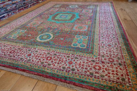 Hand-Knotted Fine Mamluk Rug From Afghanistan