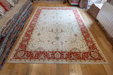 Hand-Knotted Ziegler Rug From Afghanistan