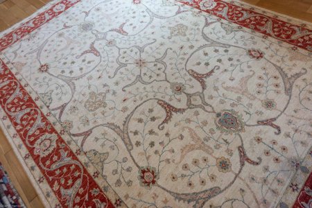 Hand-Knotted Ziegler Rug From Afghanistan