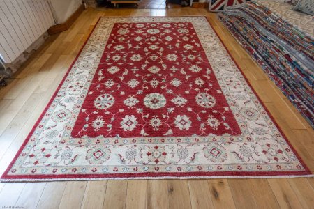 Hand-Knotted Ziegler Rug From Afghanistan