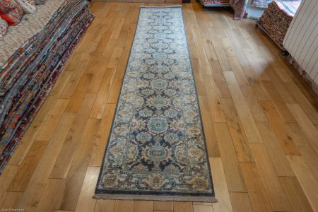Hand-Knotted Ziegler Runner From Afghanistan