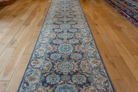 Hand-Knotted Ziegler Runner From Afghanistan