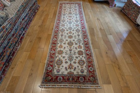 Hand-Knotted Ziegler Runner From Afghanistan