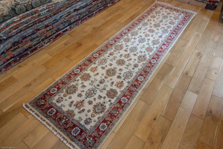 Hand-Knotted Ziegler Runner From Afghanistan
