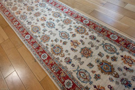 Hand-Knotted Ziegler Runner From Afghanistan