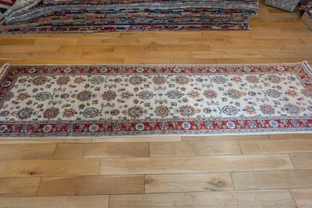 Hand-Knotted Ziegler Runner From Afghanistan