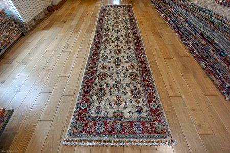 Hand-Knotted Ziegler Runner From Afghanistan
