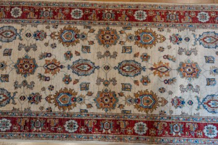 Hand-Knotted Ziegler Runner From Afghanistan
