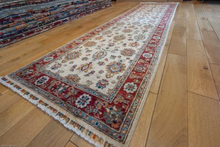 Hand-Knotted Ziegler Runner From Afghanistan