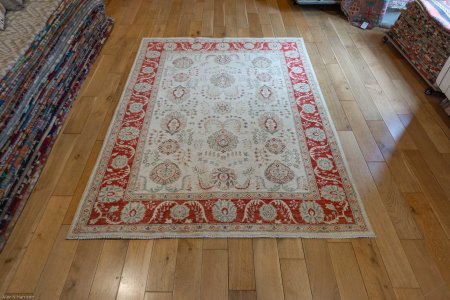 Hand-Knotted Ziegler Rug From Afghanistan