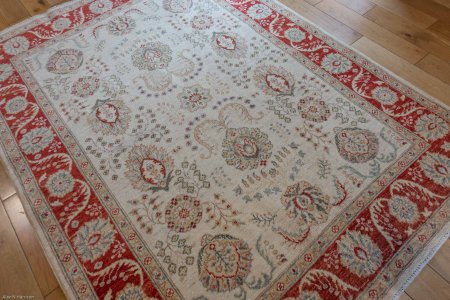 Hand-Knotted Ziegler Rug From Afghanistan