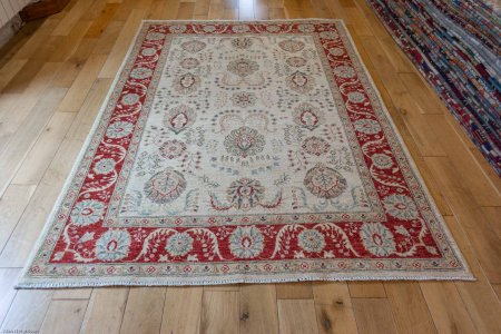 Hand-Knotted Ziegler Rug From Afghanistan