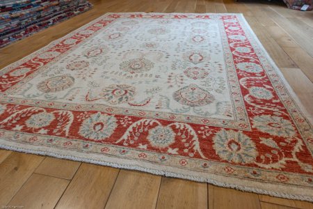 Hand-Knotted Ziegler Rug From Afghanistan