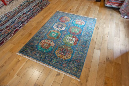Hand-Knotted Ersari Rug From Pakistan