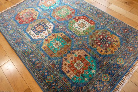 Hand-Knotted Ersari Rug From Pakistan