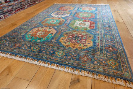 Hand-Knotted Ersari Rug From Pakistan