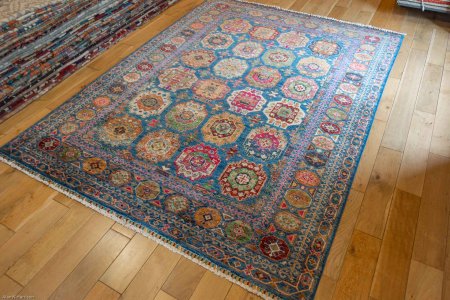 Hand-Knotted Ersari Rug From Pakistan