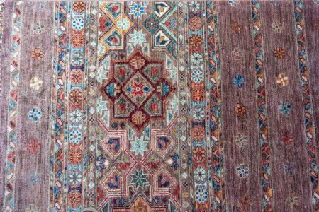 Hand-Knotted Khorjin Rug From Afghanistan