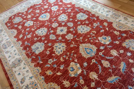 Hand-Knotted Ziegler Rug From Afghanistan
