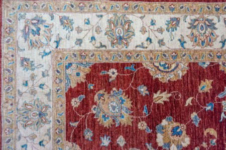 Hand-Knotted Ziegler Rug From Afghanistan