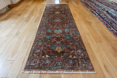 Hand-Knotted Sultanabad Runner From Afghanistan
