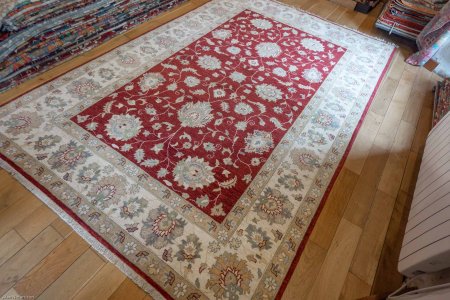 Hand-Knotted Ziegler Rug From Afghanistan