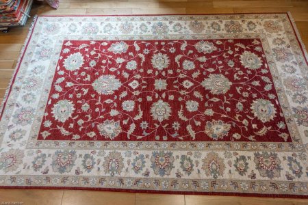 Hand-Knotted Ziegler Rug From Afghanistan