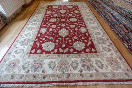 Hand-Knotted Ziegler Rug From Afghanistan