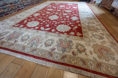 Hand-Knotted Ziegler Rug From Afghanistan