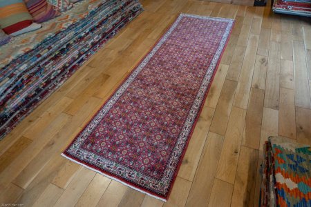 Hand-Knotted Hosseinabad Runner From Iran (Persian)