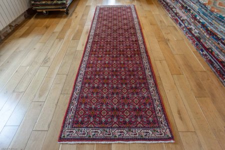 Hand-Knotted Hosseinabad Runner From Iran (Persian)