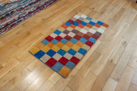 Hand-Knotted Indo Gabbeh Rug From India